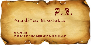 Petrács Nikoletta névjegykártya